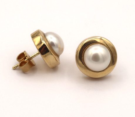 Klassische Perlenstecker Perle Gold Ohrstecker Goldschmiede Mace id184