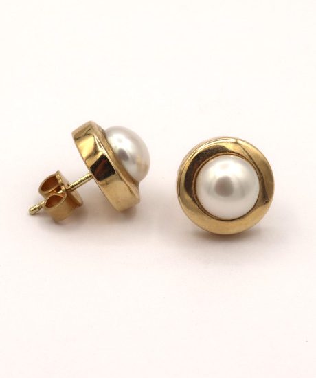 Klassische Perlenstecker Perle Gold Ohrstecker Goldschmiede Mace id184